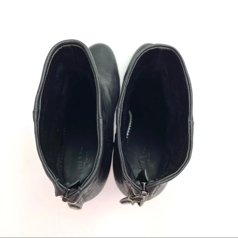 RAG & Bone Classic Newbury Leather Ankle Heel Bootie in Black Size 6